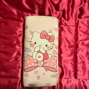 Hello Kitty Pink Zip Around Wallet – Pink Bow Design – New